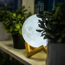 Lua Lumin谩ria 3D (com Stand em Madeira)
