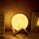 Lua Lumin谩ria 3D (com Stand em Madeira)