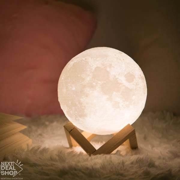 Lua Lumin谩ria 3D (com Stand em Madeira)