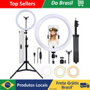 Kit Completo Ring Light Profissional 6 / 8 / 10 / 12 / 18 polegadas Com 2.1M Tripé Universal e controle remoto